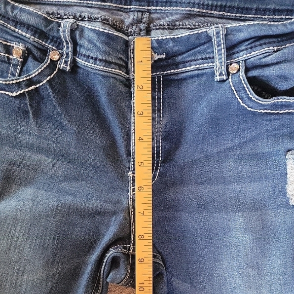 Vivi Diva Blue Distressed Women's Jeans Size 13 - Picture 6 of 9